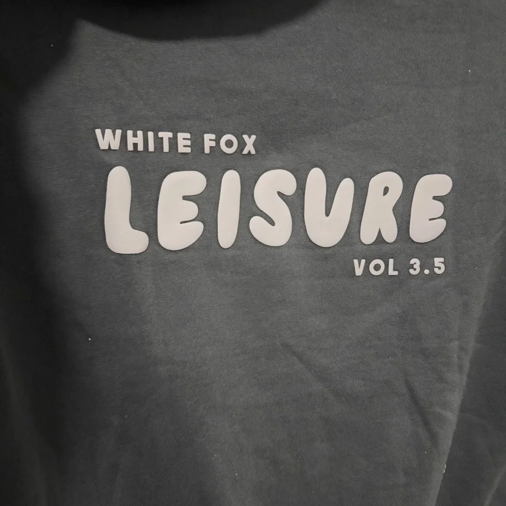 White Fox Boutique Leisure Hoodie Womens Sz L/XL Dark Gray Oversized Sweatshirt - Picture 5 of 8